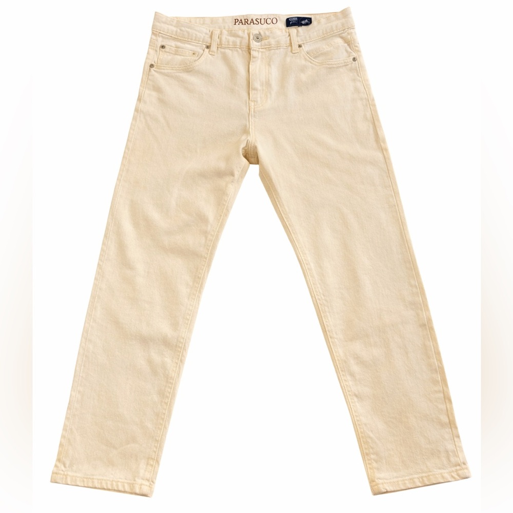 Parasuco Montreal Cream Denim Jeans Size 40 Medium Rise Tapered NWOT